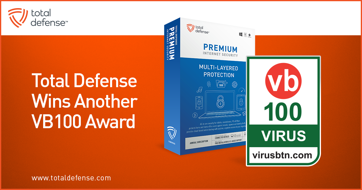 Total Defense is proud to be the recipient again of the the prestigious VB100 award